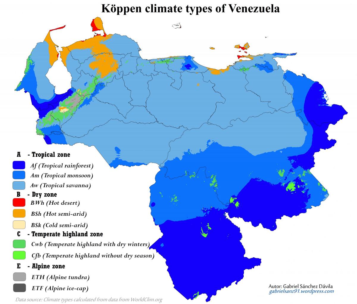 kaart venezuela kliima