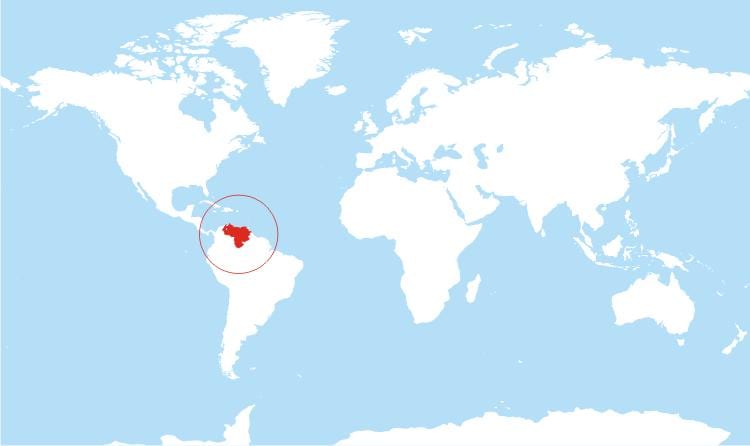kaart venezuela asukoha kohta maailmas
