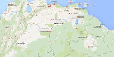 Kaart venezuela lennujaamad