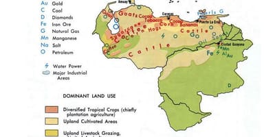 Kaart venezuela loodusvarade