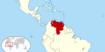 Venezuela kaardil lõuna-ameerika