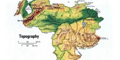 Kaart venezuela topograafiline